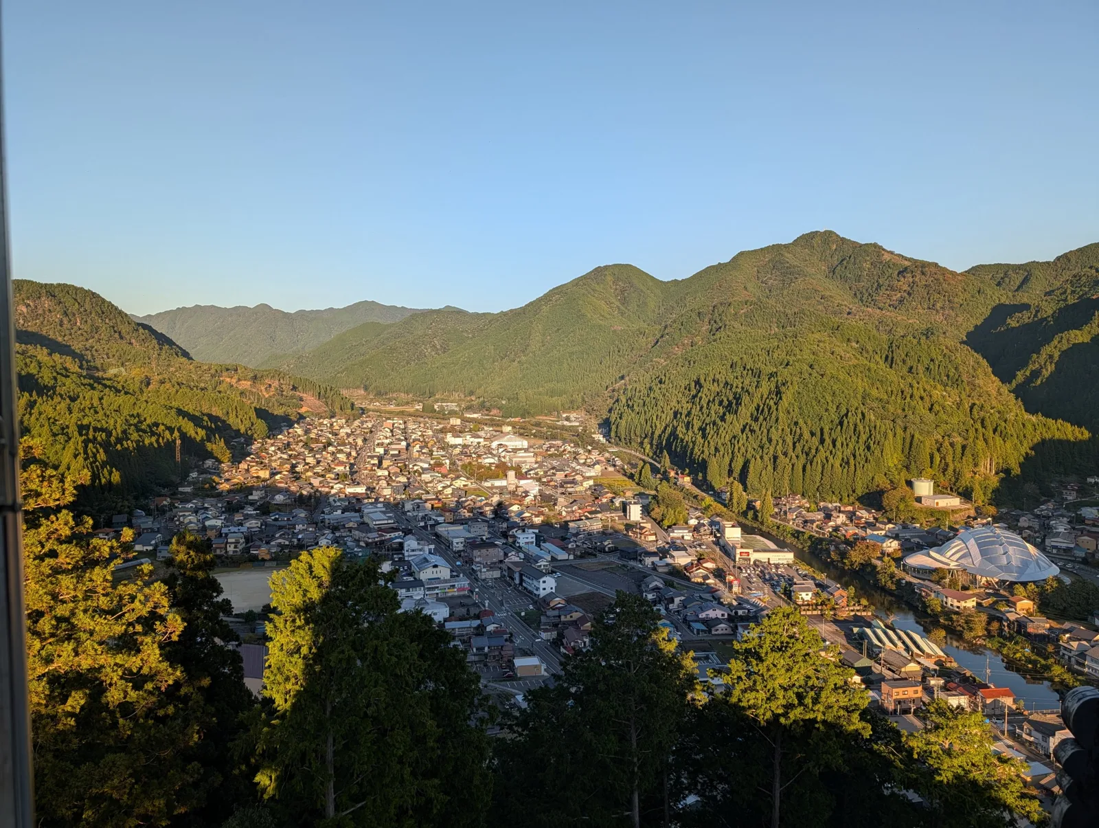 The view from Hachiman Castle over Gujo-Hachiman and the valley